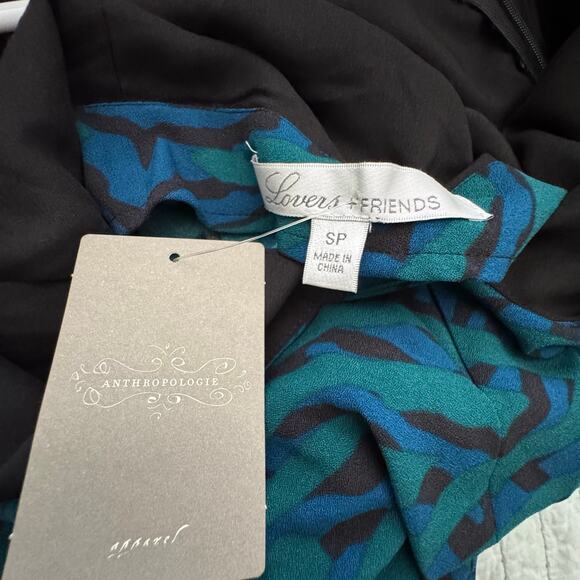 Lovers + Friends My Way Teal Green Print Jumpsuit Size SP NWT - Picture 9 of 11